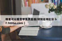 哪里可以看意甲免费直播{球探足球比分 bf.588bo.com }